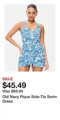 Old Navy Old Navy Pique Side-Tie Swim Dress offer