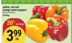 Marché Adonis YELLOW, RED AND ORANGE SWEET PEPPERS offer