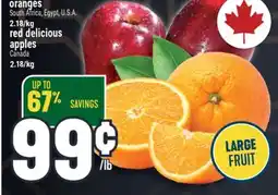 Marché Adonis Oranges or Red delicious apples offer