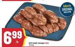 Marché Adonis Beef soujok sausages Halal offer