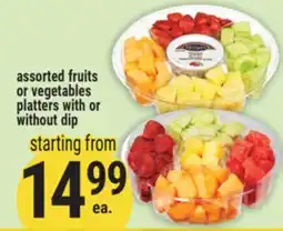 Marché Adonis Assorted fruits or vegetables platters with or without dip offer