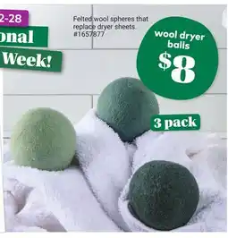 Giant Tiger wool dryer balls offer