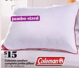Giant Tiger Coleman comfort complete jumbo pillow offer