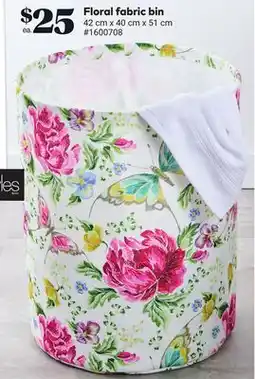 Giant Tiger Floral fabric bin offer