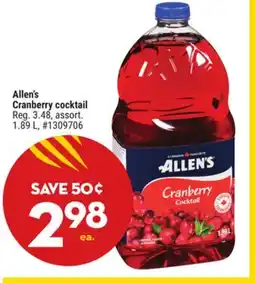 Giant Tiger Allen's Cranberry cocktail offer