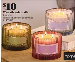 Giant Tiger 12 oz ribbed candle offer