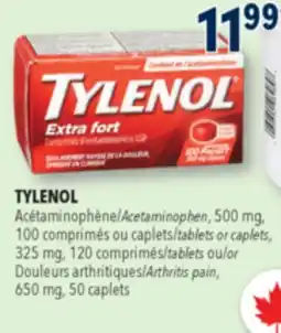 Familiprix TYLENOL Acetaminophen, 500mg, tablets or caplets, 325mg offer