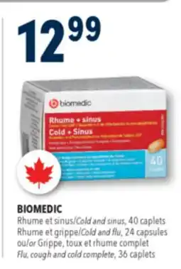 Familiprix BIOMEDIC Cold and sinus, 40caplets Cold and flu, 24capsules offer