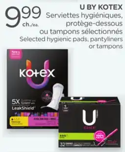 Proxim U BY KOTEX Selected hygienic pads, pantyliners or tampons offer