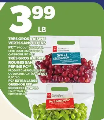 Provigo PC EXTRA LARGE GREEN OR RED SEEDLESS GRAPES offer