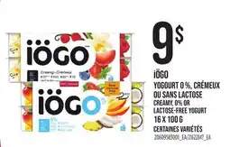 Provigo IÖGO CREAMY, 0% OR LACTOSE-FREE YOGURT offer