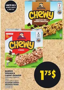 Provigo QUAKER CHEWY GRANOLA BARS offer