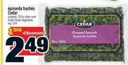 Super C épinards hachés Cedar | Cedar frozen vegetables offer