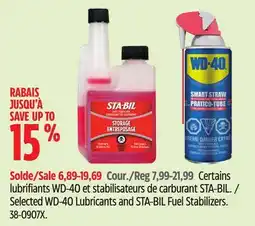 Canadian Tire Selected WD-40 Lubricants and STA-BIL Fuel Stabilizers offer