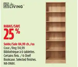 Canadian Tire For Living 6-Shelf Bookcase offer