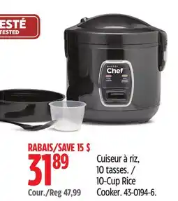 Canadian Tire MASTER Chef 10-Cup Rice Cooker offer
