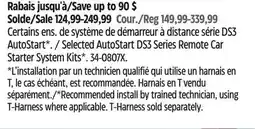 Canadian Tire Selected AutoStart DS3 Series Remote Car Starter System Kits offer