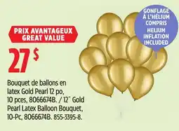 Canadian Tire 12˝ Gold Pearl Latex Balloon Bouquet offer