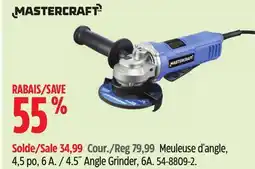 Canadian Tire Mastercraft 4.5˝ Angle Grinder, 6A offer