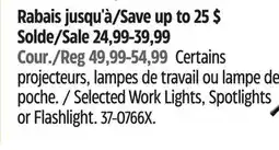 Canadian Tire Selected Work Lights, Spotlights or Flashlight offer