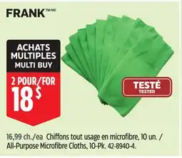 Canadian Tire FRANK All-Purpose Microfibre Cloths offer