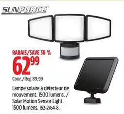 Canadian Tire Sunforce Solar Motion Sensor Light. 1500 lumens offer