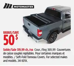Canadian Tire MotoMaster Soft-Fold Tonneau Covers offer