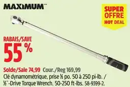 Canadian Tire 1⁄2˝-Drive Torque Wrench. 50-250 ft-lbs offer