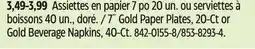 Canadian Tire 7˝ Gold Paper Plates, 20-Ct or Gold Beverage Napkins, 40-Ct offer
