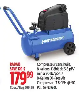Canadian Tire Mastercraft 8-Gallon Oil-Free Air Compressor offer