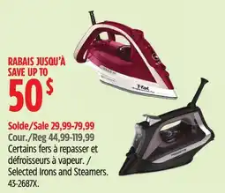 Canadian Tire Rowenta Selected Irons and Steamers offer