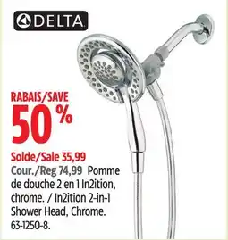 Canadian Tire DELTA In2ition 2-in-1 Shower Head, Chrome offer