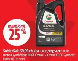 Canadian Tire Castrol EDGE Synthetic Motor Oil offer