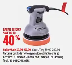 Canadian Tire Selected Simoniz and Certified Car Cleaning Tools offer
