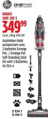 Canadian Tire Hoover Emerge Pet Self-Standing Stick Kit with 2 Batteries offer