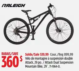 Canadian Tire Raleigh Attack Dual Suspension Mountain Bike, 29˝ offer