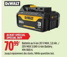 Canadian Tire DEWALT 20V MAX 3.0Ah Li-Ion Battery offer