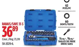 Canadian Tire Mastercraft Mechanic's Tool Set with Case, Nickel-Plated, SAE/Metric, 62-pc offer