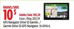 Canadian Tire Garmin Drive 53 GPS Navigator offer