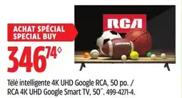 Canadian Tire RCA 4K UHD Google Smart TV, 50˝ offer