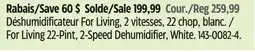 Canadian Tire For Living 22-Pint, 2-Speed Dehumidifier offer