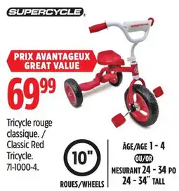 Canadian Tire Supercycle Classic Red Tricycle offer