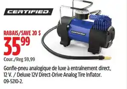 Canadian Tire CERTIFIED Deluxe 12V Direct-Drive Analog Tire Inflator offer