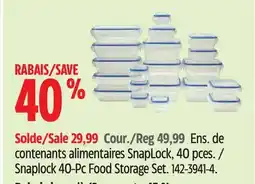 Canadian Tire Snaplock 40-Pc Food Storage Set offer
