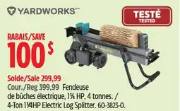 Canadian Tire Yardworks 4-Ton 13⁄4HP Electric Log Splitter offer