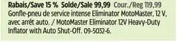 Canadian Tire MotoMaster Eliminator 12V Heavy-Duty Inflator with Auto Shut-Off offer