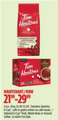 Canadian Tire Selected K-Cup Pods, Whole Bean or Ground Coffee offer