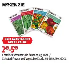Canadian Tire Selected Flower and Vegetable Seeds offer