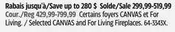 Canadian Tire Selected CANVAS and For Living Fireplaces offer