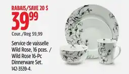 Canadian Tire CANVAS Wild Rose 16-Pc Dinnerware Set offer